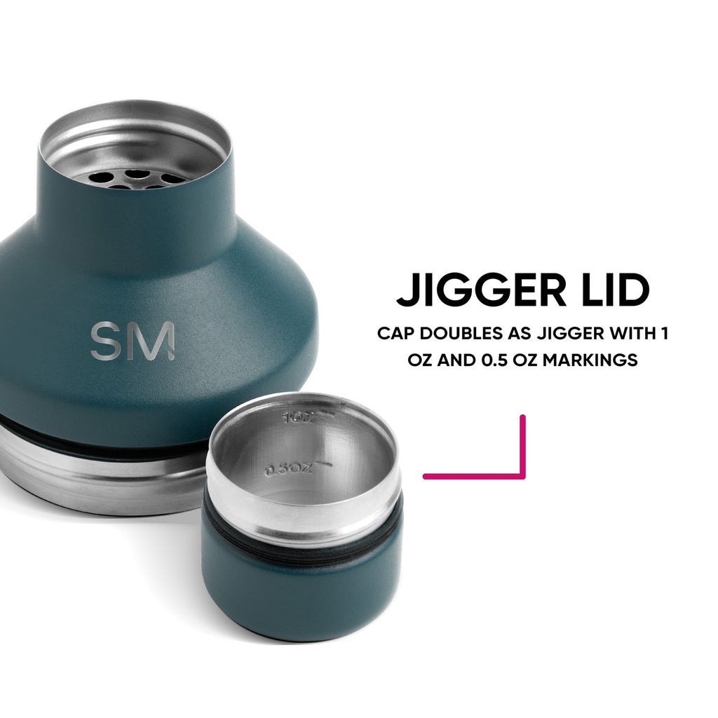 Classic Cocktail Shaker with Jigger Lid U0 ZW