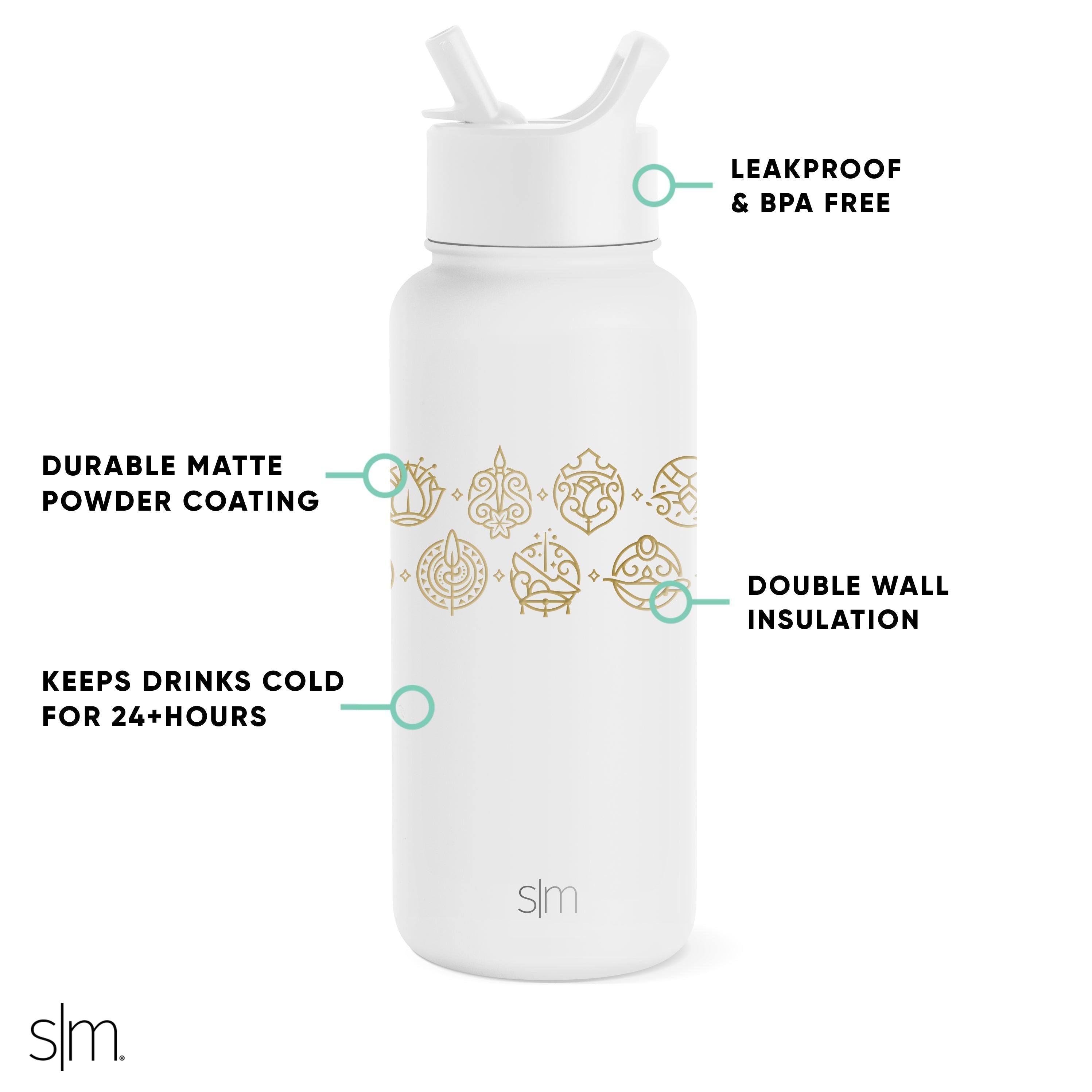 Disney Summit Water Bottle with Straw Lid D9 KB
