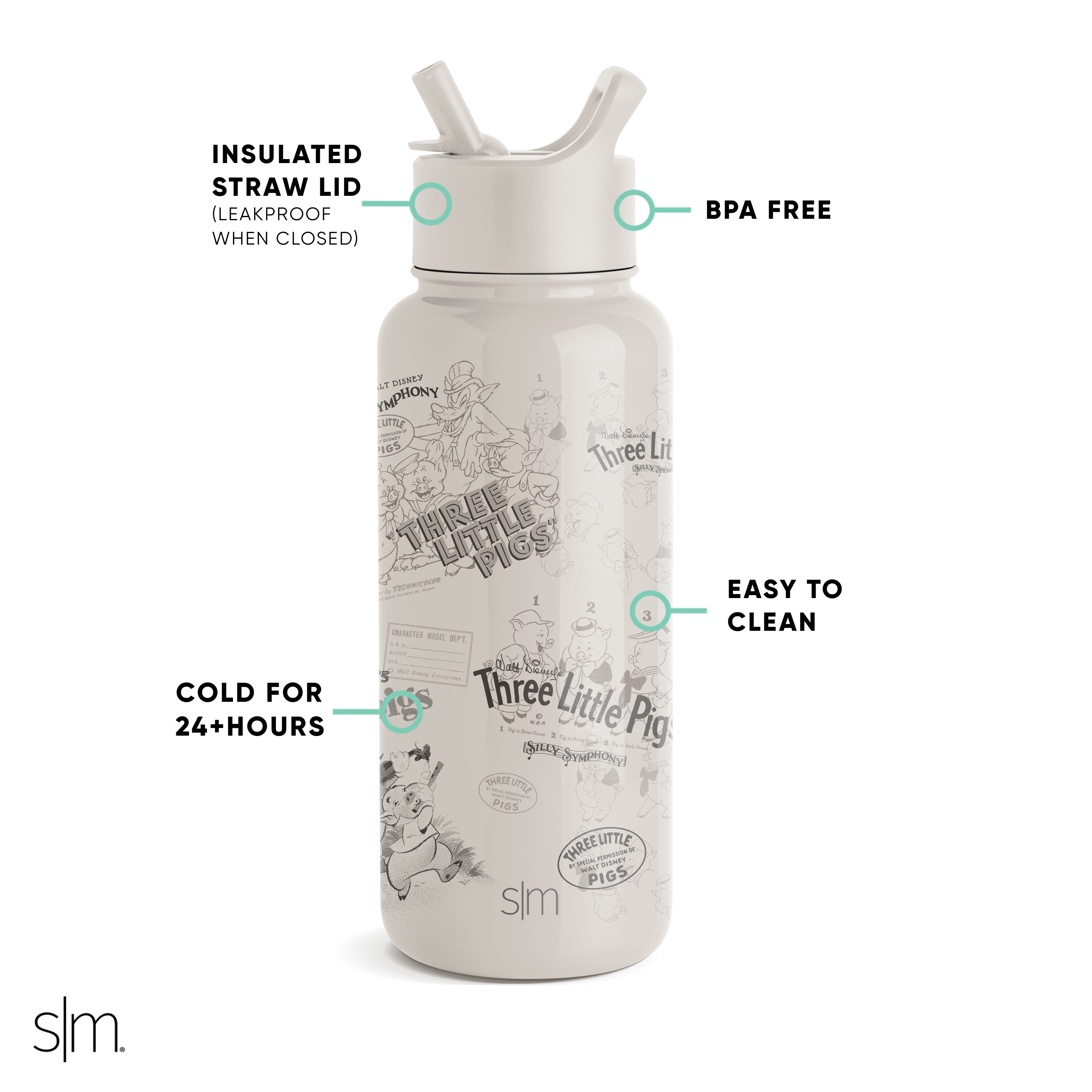 Disney Summit Water Bottle with Straw Lid A5 0L