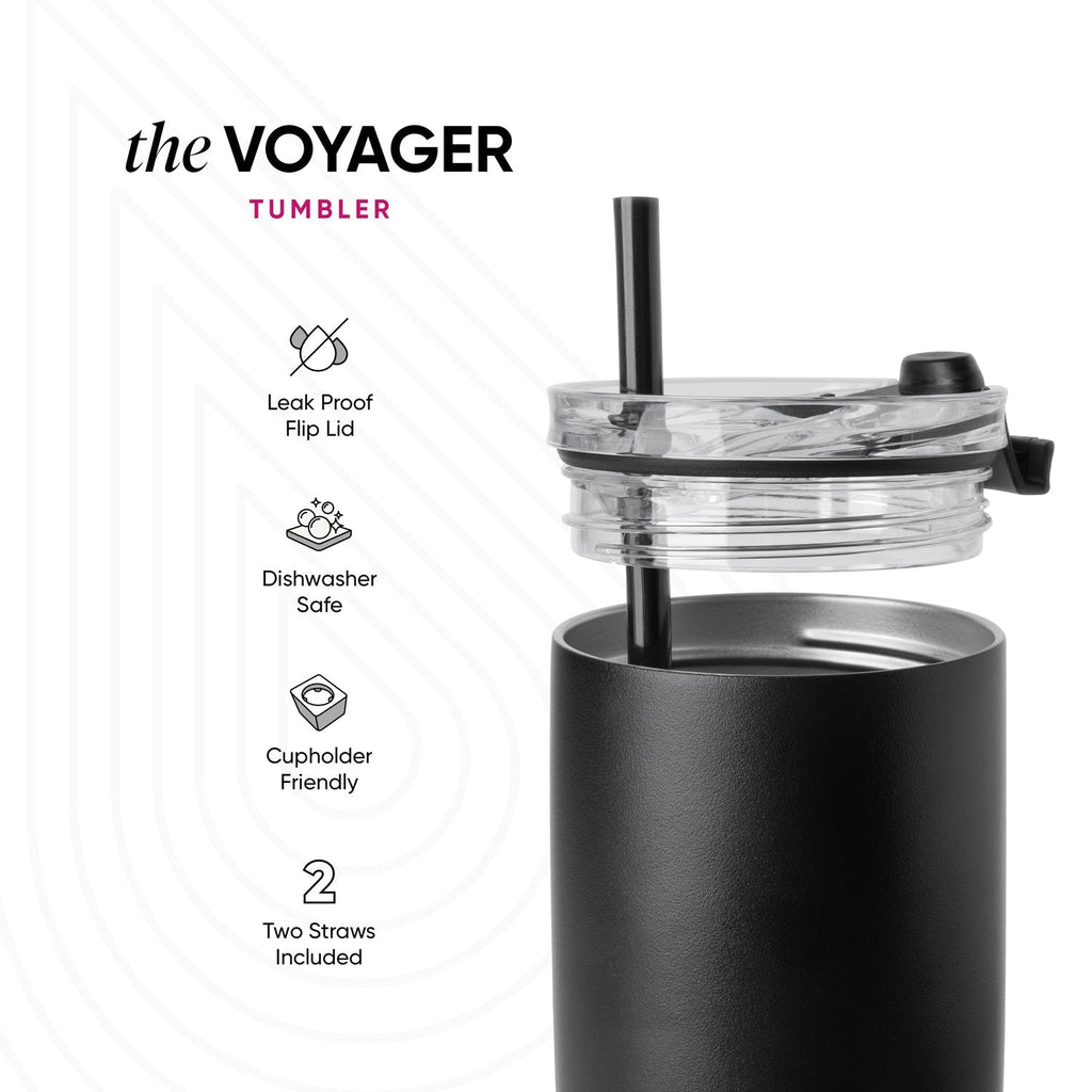 Collegiate Voyager Tumbler with Clear Flip Lid & Straw Y8 0b
